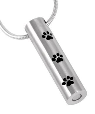 Cilindro Huellas Silver Black - Anfora urna cenizas personas Chile