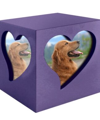 Cubo Foto Heart Purple - Anfora urna cenizas personas Chile