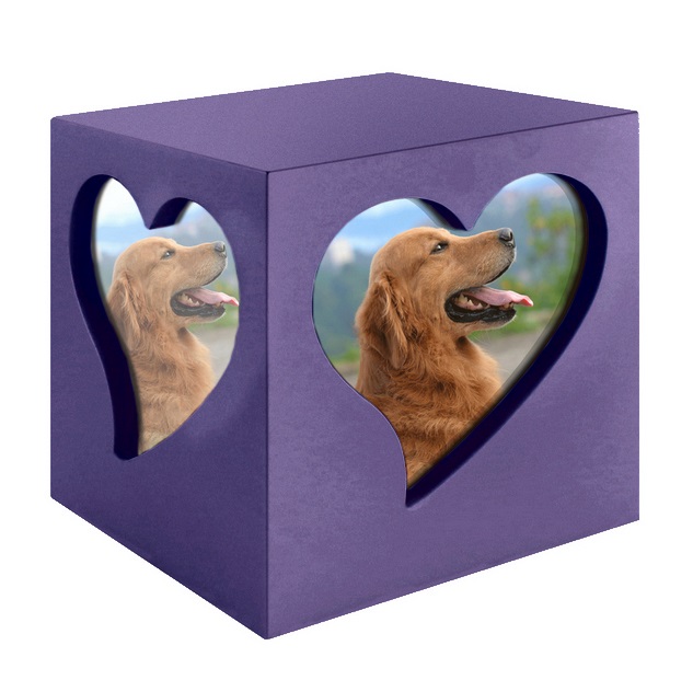 Cubo Foto Heart Purple - Anfora urna cenizas personas Chile