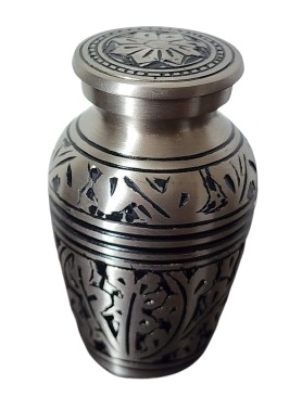 Plateada Tipo Roble - Anfora urna cenizas personas Chile