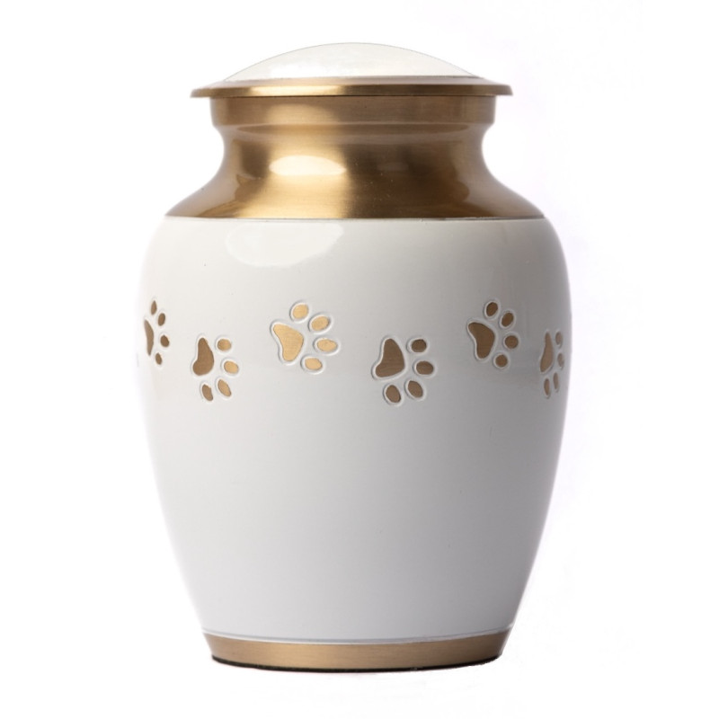 Perla Huellas Áurea - Anfora urna cenizas mascotas Chile