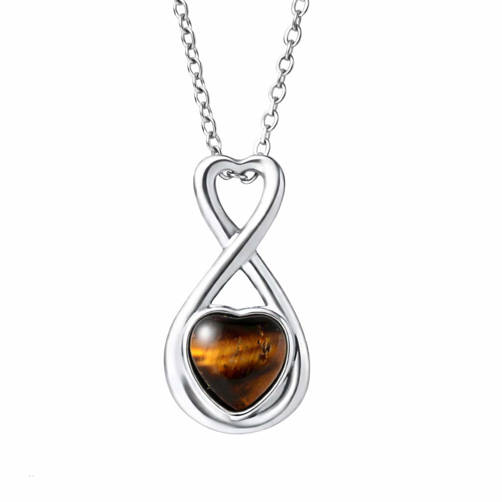 Infinite Heart Tiger's Eye - Joya relicario cenizas mascotas Chile