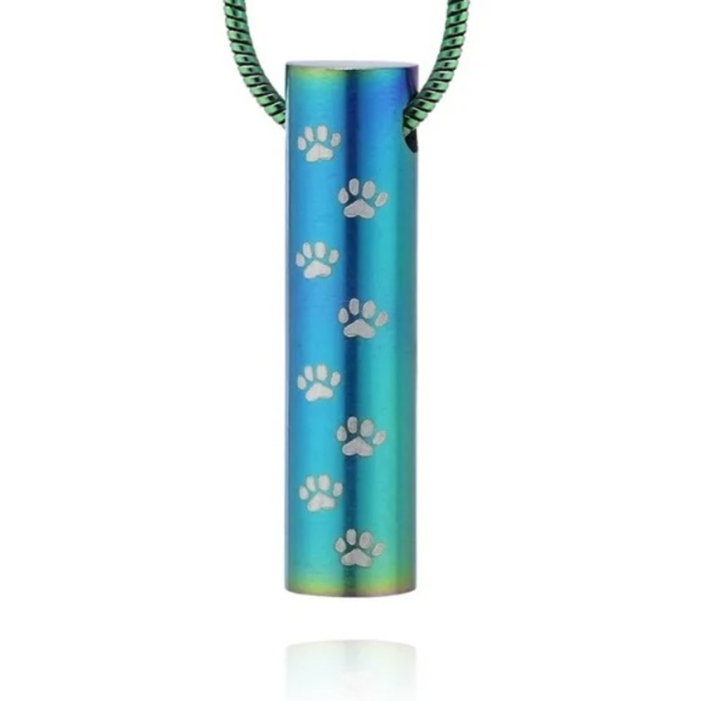 Cilindro Huellas Tornasol - Relicario para cenizas de mascotas
